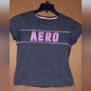 Aeropostale dark gray and pink t-shirt